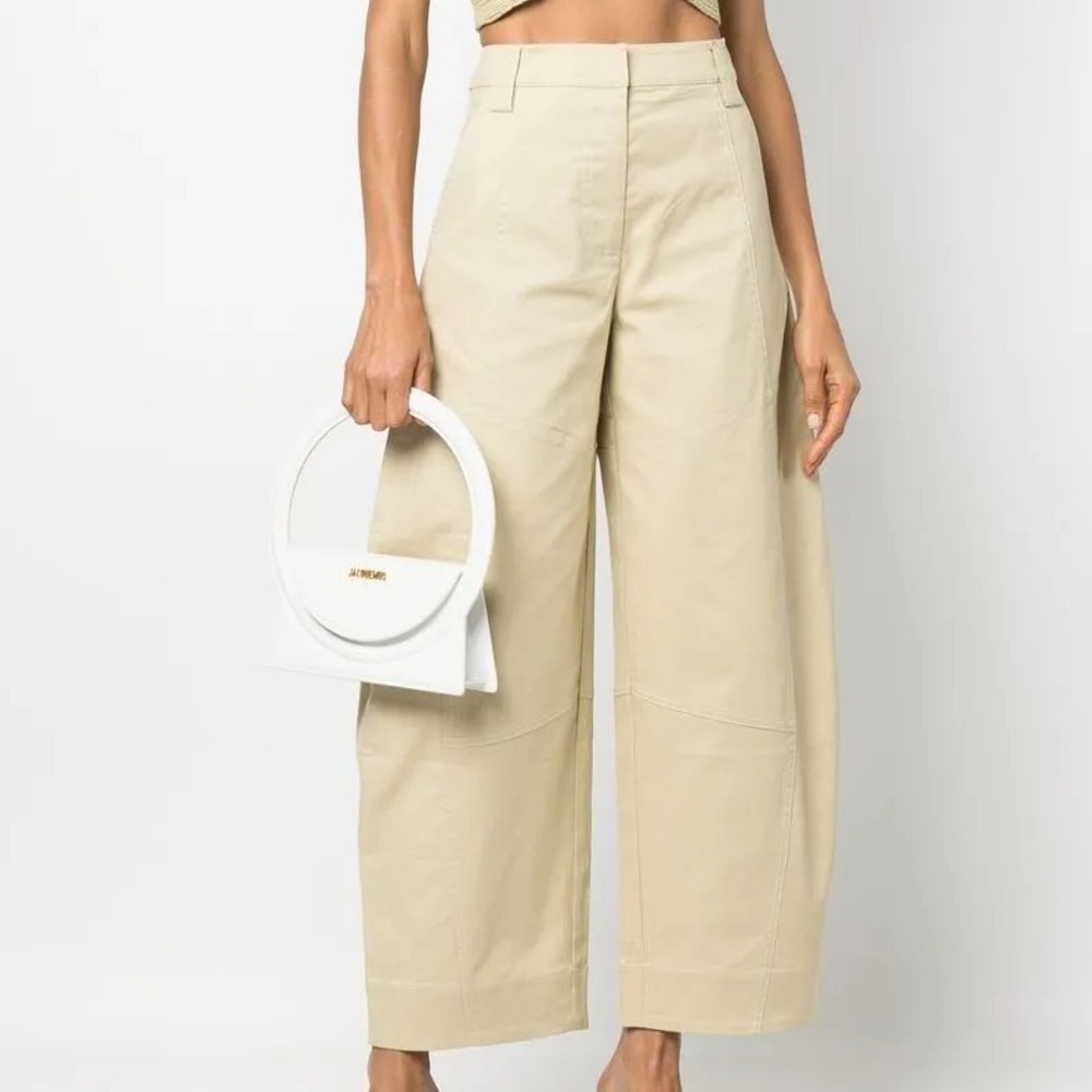 Cult Gaia Tapered Wide-Leg Trousers Barrel Pant Read Below